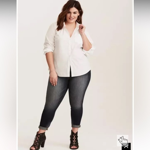 Torrid | Poplin Collared Shirt Bright White sz 1x - Picture 3 of 16